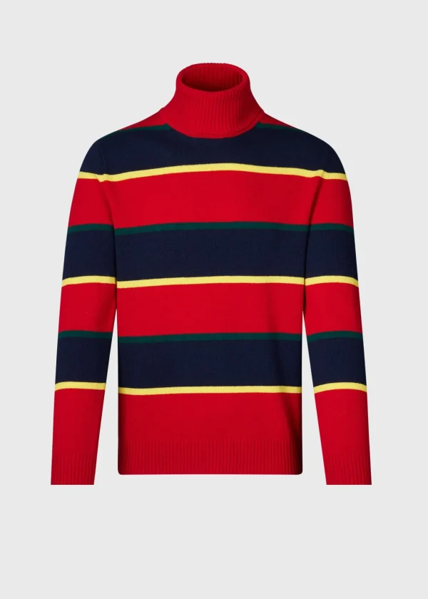 Wool Regimental Stripe Turtleneck