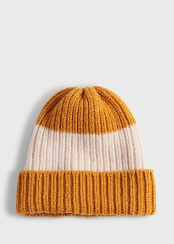 Wool Two Color Striped Beanie