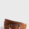 Woven Suede And Wool Reversible Belt